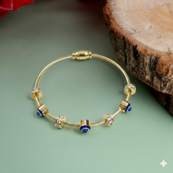 Gold Plated Evil Eye Charm Bracelet for Women