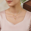 Gold Plated Jellyfish Pendant Necklace with Pink Stone | Elegant Ocean-Inspired Jewellery for Women & Girls