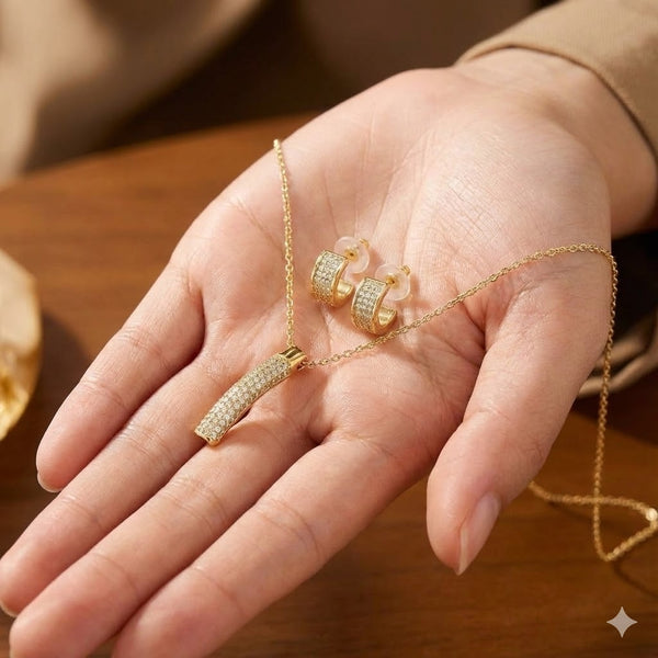 Gold Plated Pavé Crystal Mini Hoop Earrings for Women | Elegant Daily & Party Wear Fashion Jewellery