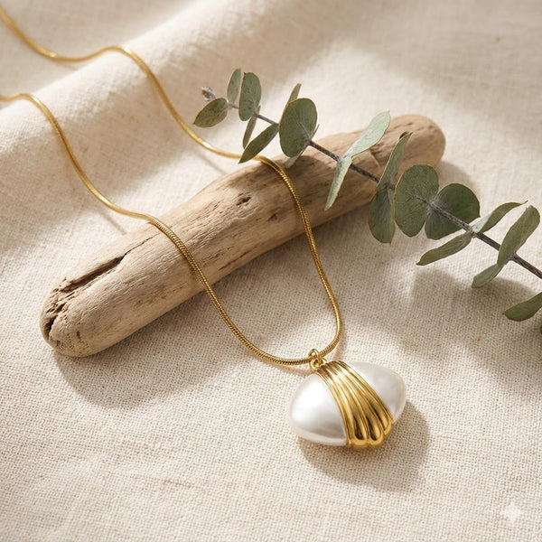 Gold Plated Pearl Drop Pendant Necklace for Women | Minimalist Elegant Daily Wear Jewellery