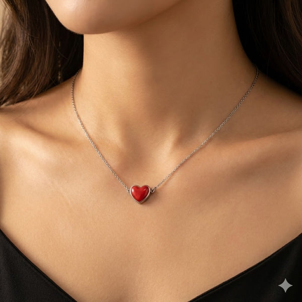 Silver Plated Red Heart Charm Bracelet for Women | Minimal Love-Inspired Daily Wear Jewellery