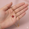 Gold Plated Red Enamel Drip Heart Pendant Necklace for Women & Girls | Cute Trendy Daily Wear Jewellery