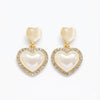 Gold Plated Pearl Heart Drop Earrings for Women | Elegant Daily and Party Wear Fashion Jewellery