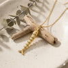 Gold Plated Fish Bone Pendant Necklace for Women | Quirky Minimal Daily Wear Fashion Jewellery