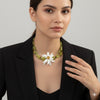 Floral Statement Beaded Necklace for Women