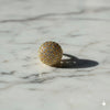 Gold Plated Glitter Dome Ring with Micro Crystal Stones for Women