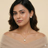 Gold Plated Teardrop Pavé CZ Pendant Necklace & Earrings Set for Women | Festive & Daily Wear Jewellery