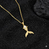 Gold Plated Fish & Mermaid Tail Pendant Necklace with Pearl Accent | Elegant Daily Wear Jewellery for Women & Girls