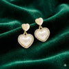 Gold Plated Pearl Heart Drop Earrings for Women | Elegant Daily and Party Wear Fashion Jewellery