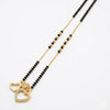 Gold Plated Black Bead Heart Charm Mangalsutra for Women | Elegant Daily Wear Fashion Jewellery