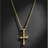 Gold Plated Crystal Cross Pendant Necklace for Women | Elegant Daily Wear Fashion Jewellery