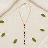 Gold Plated Multicolor Stone Drop Pendant Necklace for Women | Elegant Party &amp; Daily Wear Fashion Jewellery