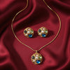 Gold Plated Multicolor Stone Pendant Necklace Set for Women | Elegant Party Wear Fashion Jewellery
