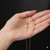 Gold Plated Crystal Cross Pendant Necklace for Women | Elegant Daily Wear Fashion Jewellery