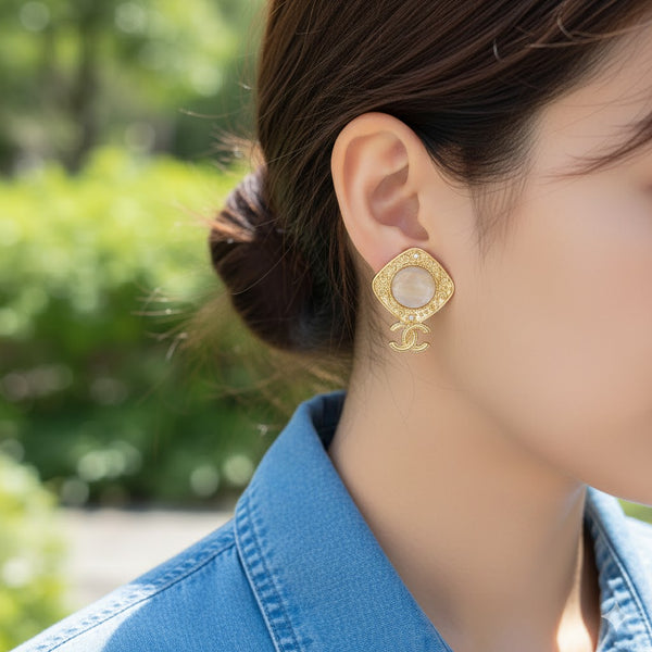 Gold Plated Pearl Finish Designer Stud Earrings for Women | Elegant Party & Festive Wear Fashion Jewellery