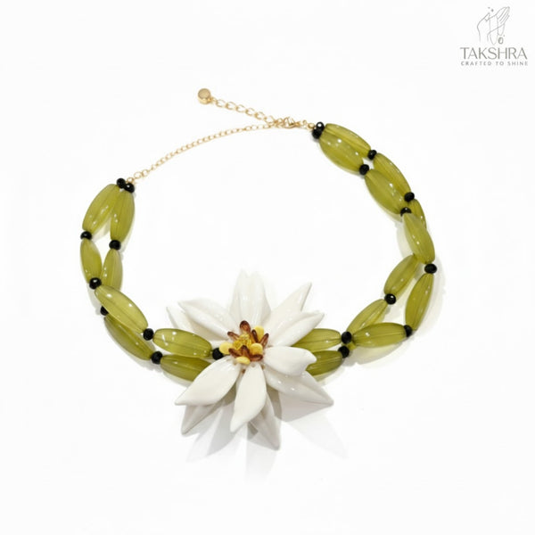 Floral Statement Beaded Necklace for Women