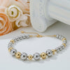 Dual-Tone Metallic Beaded Statement Necklace for Women