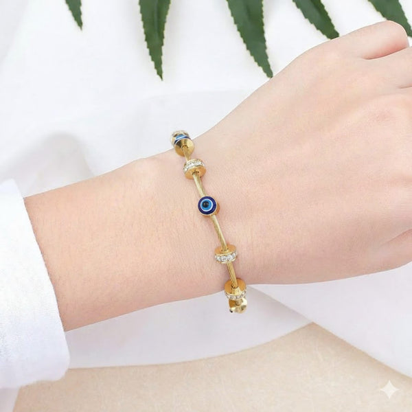 Gold Plated Evil Eye Charm Bracelet for Women