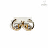 Gold Plated Spiral Hoop Stud Earrings with Crystal Stones for Women